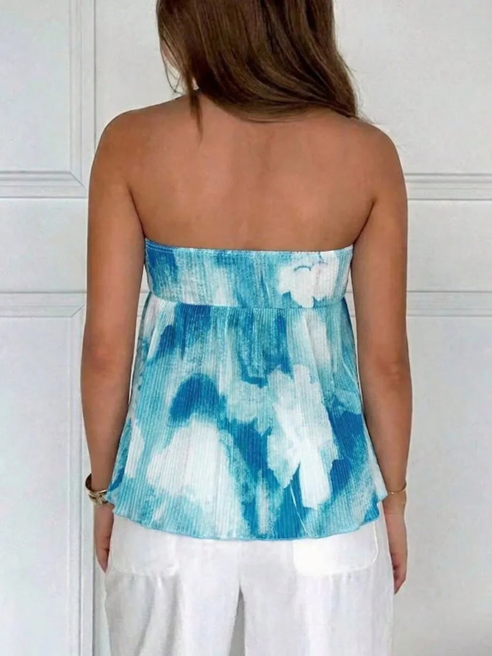 Blue Elegant Women's Y2k Vacation Tie-Dye Camisole top